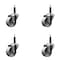 Service Caster 3'' Semi Steel Wheel Swivel 3/4'' Expanding Stem Caster Set, 4PK SCC-EX20S314-SSS-34-4 - alternate 1